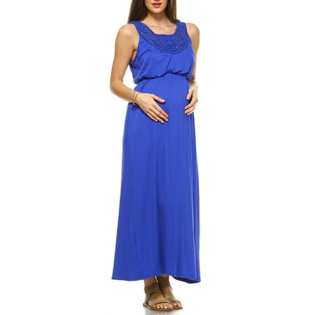 Women's Maternity Crochet Maxi Dress