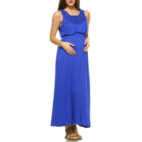 Women's Maternity Crochet Maxi Dress