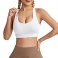 thumbnail image 3 of Xfvqtps Sports Bras for Women Racerback Padded Elastic Workout High Impact Comfortable Breathable Yoga Bra White, 3 of 5
