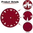 thumbnail image 7 of Qpout 48inches Christmas Tree Skirt with Beads Snowflake Christmas Tree Elk Embroider Knitted Red Xmas Carpet Tree Skirt Strap Fixation Holiday Decorations, 7 of 7