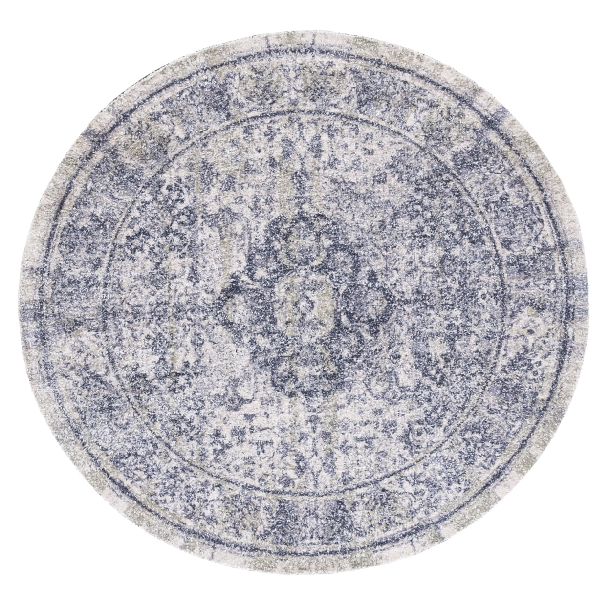 SAFAVIEH Classic Vintage Comhgham Medallion Area Rug, Navy/Sage, 6' x 6' Square
