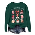 thumbnail image 1 of DGHM Womens Sweatshirt Loose Oversized In Crewneck Pullover Letter Print Casual Sweatshirts Green M, 1 of 3