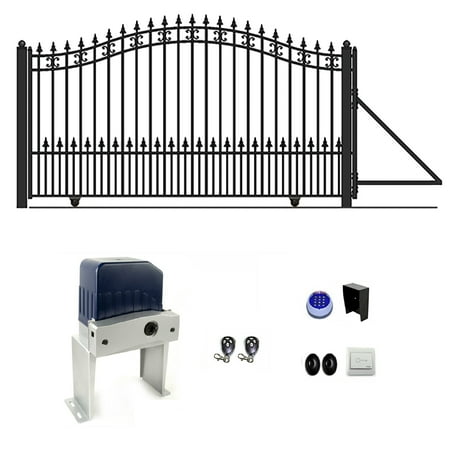 ALEKO Garden Yard Steel Single Sliding 18' Gate St. Louis Style with Gate Opener