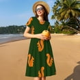 thumbnail image 4 of Easygdp Bold Squirrel Silhouettes para Vestido Transpirable de Mujer, Vestido Suelto de Manga Corta con Pliegues y Bolsillos para el Verano, 4 of 6