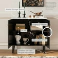 thumbnail image 2 of EYYTHUNG Black Storage Cabinet Set of 2, Modern Sideboard with Adjustable Shelves & Faux Marble Top, Wooden Credenza Cabinet Console Table, 2 of 8
