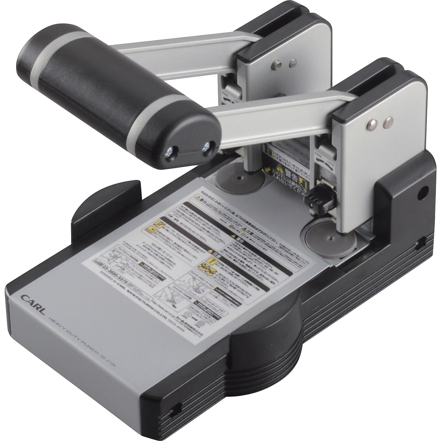 CARL 100-Sheet Heavy-Duty XHC-2100 Two-Hole Punch, 9/32" Holes, Blue/Gray