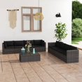 thumbnail image 1 of vidaXL 9 Piece Garden Lounge Set with Cushions Poly Rattan Grey, 1 of 5