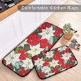 thumbnail image 3 of Christmas Poinsettia Kitchen Mat Set of 2, Non-Slip Kitchen Rug for Floor, Waterproof Sink Carpet for Home, Office, Laundry, 3 of 6