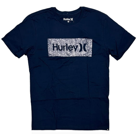 Hurley Men's T-Shirt One and Only Box Push Short Sleeve Graphic Tee (Medium, Obsidian (Dark Blue))