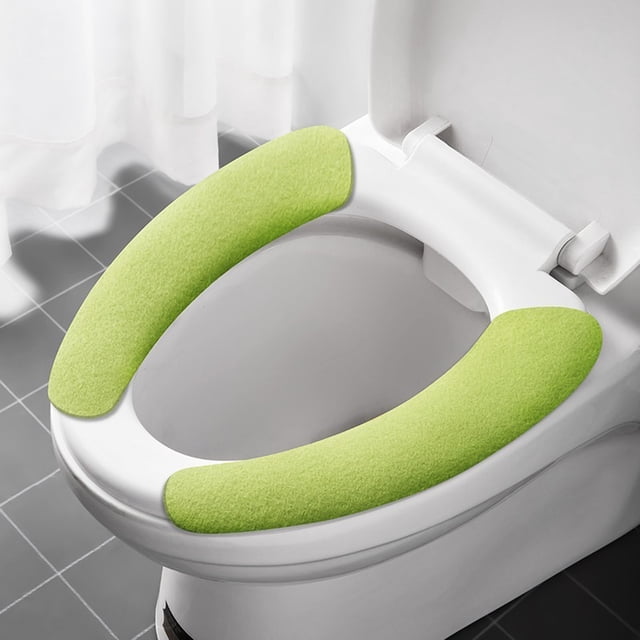 Funda de cojín de terciopelo suave para asiento de inodoro - Adhesiva, lavable e higiénica para asientos estándar