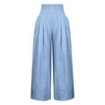 thumbnail image 5 of Oalirro High Waist Wide Leg Pants for Women 0 Blue Trousers with Pockets M, 5 of 8