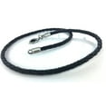 thumbnail image 5 of BICO AUSTRALIA JEWELRY - 18"  BLACK BRAIDED PVC LEATHER NECKLACE - Thin Width - 2mm (0.08 inch) - Lobster Clasp, 5 of 5