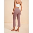 thumbnail image 3 of Demotime Women's Yoga Capris Pants High Waist Leggings Athletic Workout Casual Pants Pink S, 3 of 6