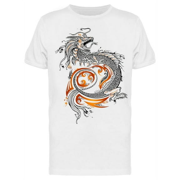 Dragon Doodle Sketch Art T-Shirt Men -Image by Shutterstock, Male Medium