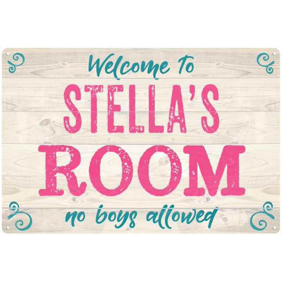 STELLA'S Room Kids Bedroom Sign Gift 8x12 Metal Sign 108120089042