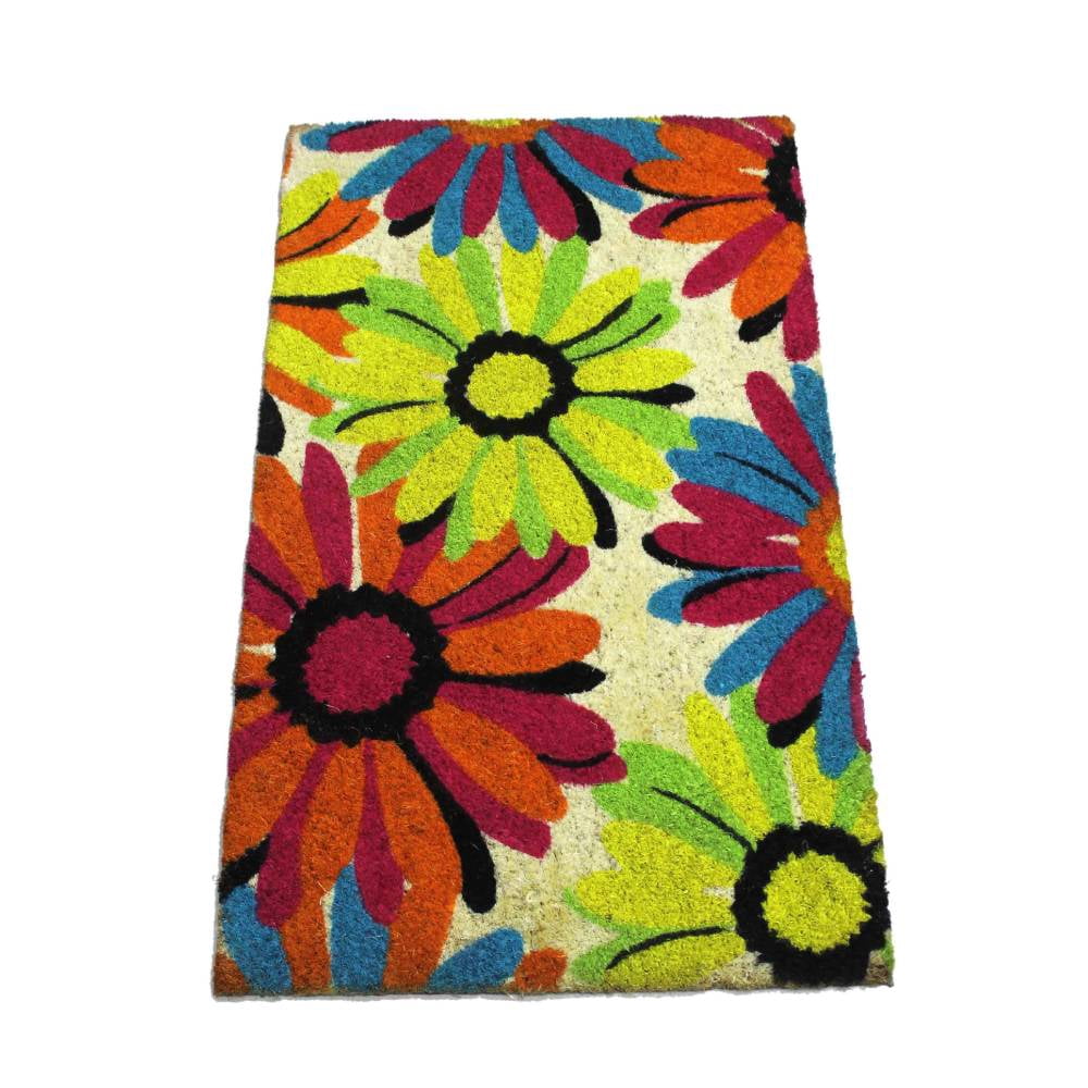 Floral nonslip Indoor outdoor coir doormat Housewarming gift