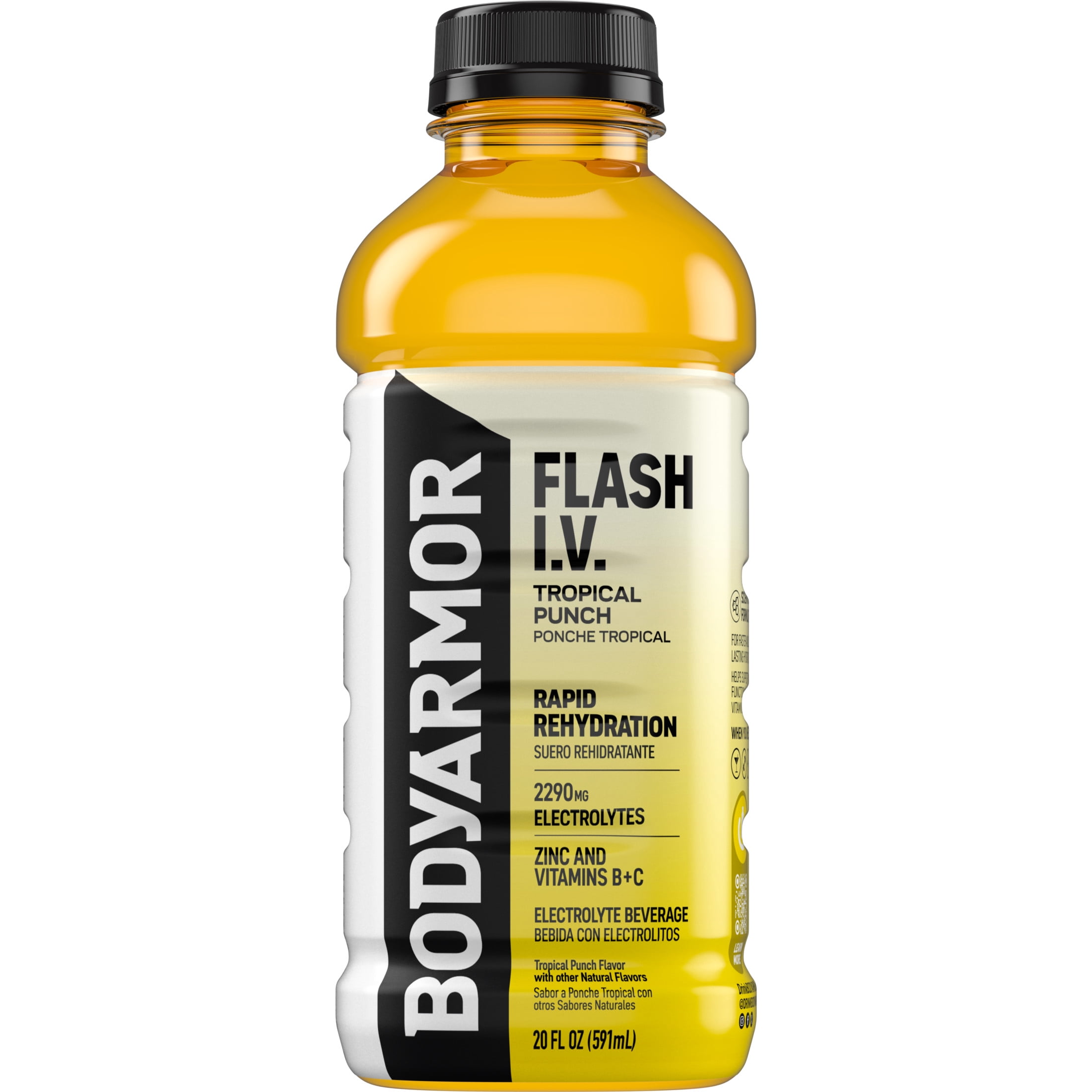BODYARMOR Flash I.V. Tropical Punch Electrolyte Sports Drink Bottle, 20 fl oz