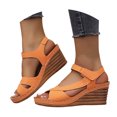 thumbnail image 3 of OJSFQUFP Platform Wedge Sandals Lightweight Summer Strap Casual Vacation Sandals Increase Height Retro Resort Shoes, 3 of 7