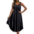 thumbnail image 2 of Silky Nightgowns For Women Sleeveless Midi Satin Night Gown Soft Ice Silk Nightdress Flowy Long Sleep Dress, 2 of 4
