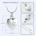 thumbnail image 3 of Pet Cremation Jewelry for Ashes Pendant Paw Print Pet Heart Urn Necklace Memorial Keepsake Jewelry for Pet/Dog's/Cat's Ashes, 3 of 8