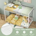 thumbnail image 4 of Topbuy Metal Bunk Bed Twin over Twin Low-Profile Bunk Bed Frame with Full Length Guardrail & Ladder Space-saving Twin Size Bed White, 4 of 7