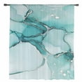 thumbnail image 2 of Marble Turquoise Semi Sheer Curtains Drapes for Living Room, Bedroom, French Doors Window 96 Inches Long, Abstract Nature Cracks Silver Wavy Rod Pocket Chiffon Curtain Drapery Voile Draperies Panel, 2 of 6