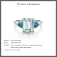 thumbnail image 4 of Gem Stone King 10K White Gold Sky Blue Simulated Aquamarine and London Blue Topaz 3 Stone Engagement Ring for Women (2.82 Cttw, Octagon 9X7MM, Gemstone March Birthstone, Size 6), 4 of 4