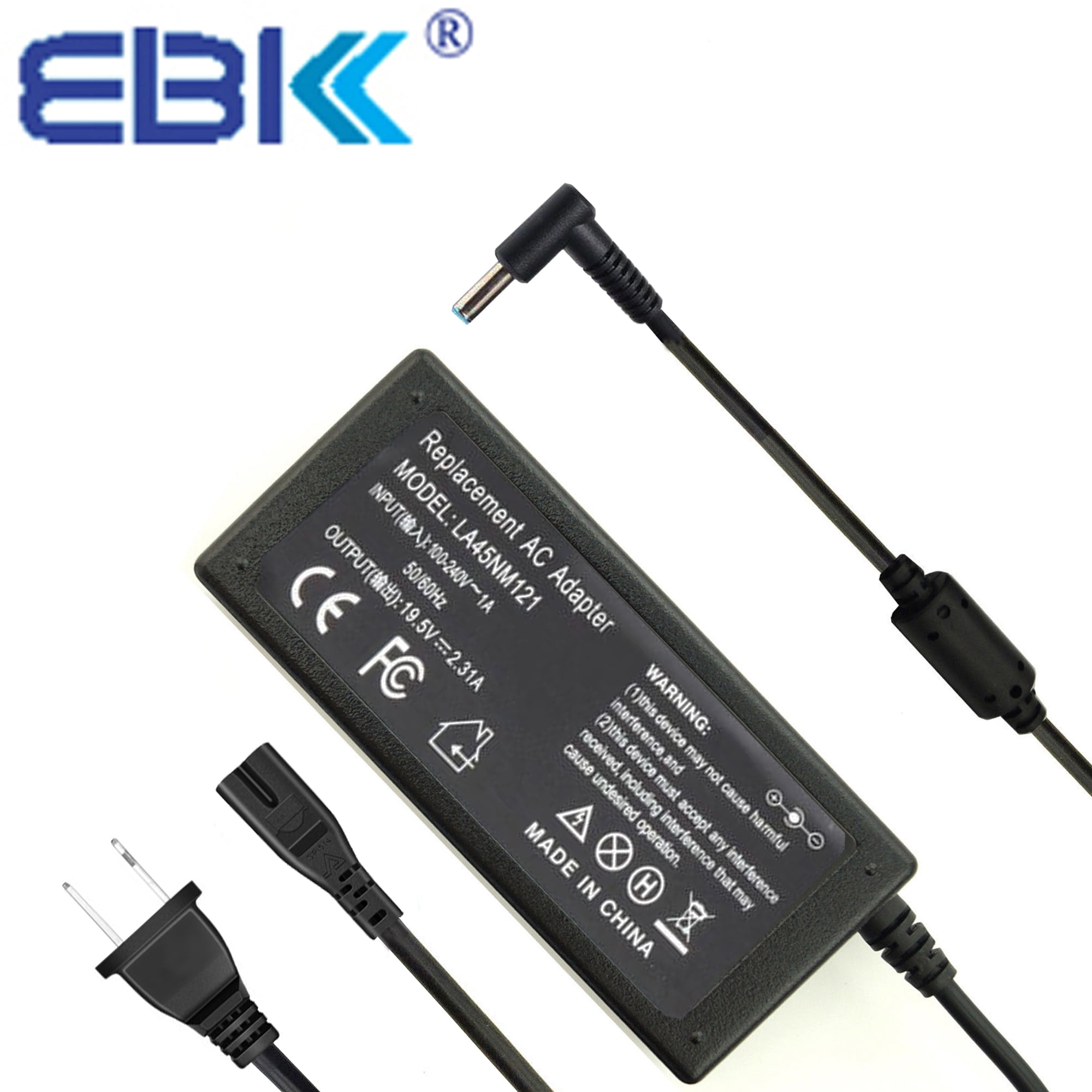 EBK 19.5V 2.31A 45W Laptop charger power supply for HP 11n010dx, 15