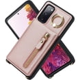thumbnail image 3 of Samsung Galaxy S20 FE Case with Card Holder for Women, Galaxy S20 FE Phone Case Wallet with Strap Credit Card Slots Crossbody with Kickstand Zipper Shockproof Case for S20 FE - Rose Gold, 3 of 18