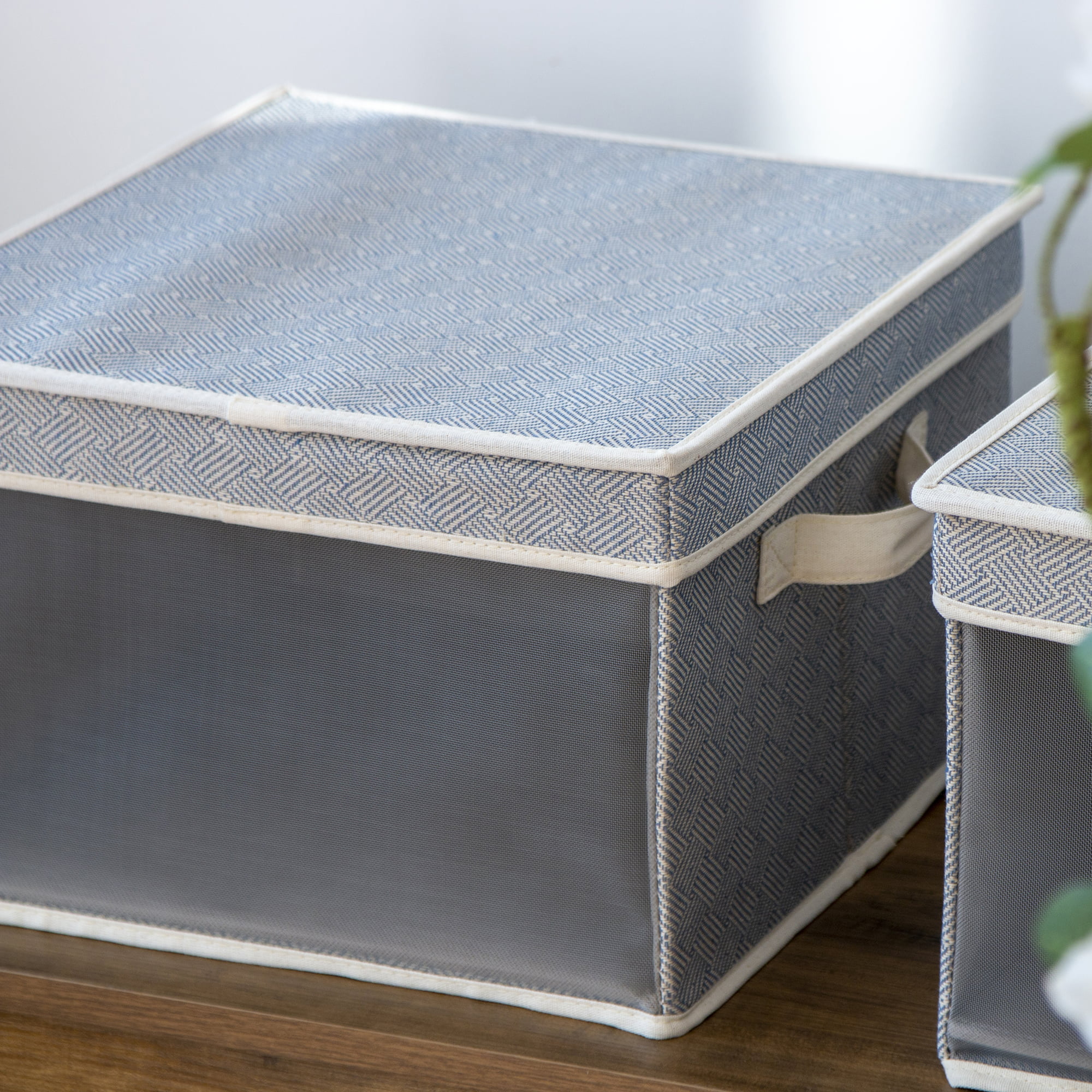 Foldable Fabric Storage Bins with Window, White, 3-Pack – STORAGEWORKS