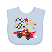 Inktastic Happy 2nd Birthday Red Racing Car Boys or Girls Baby Bib