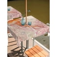 thumbnail image 2 of Outdoor Tablecloth with Umbrella Hole for Patio/Picnic/Party/Camping, Coral Jellyfish Coastal Waterproof Table Cloth Square Cover Washable, Summer Ocean Coral Pink Linen (54"x 54"), 2 of 8