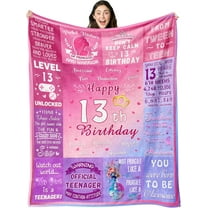 12th Birthday Gifts for Girls, Girls 12th Birthday Gifts Idea for Daughter Sister, 12 Year Old Blanket for Girls, Best Birthday Gift for 12 Years Old Girl, Birthday Pink Throw Blanket 60"x50"