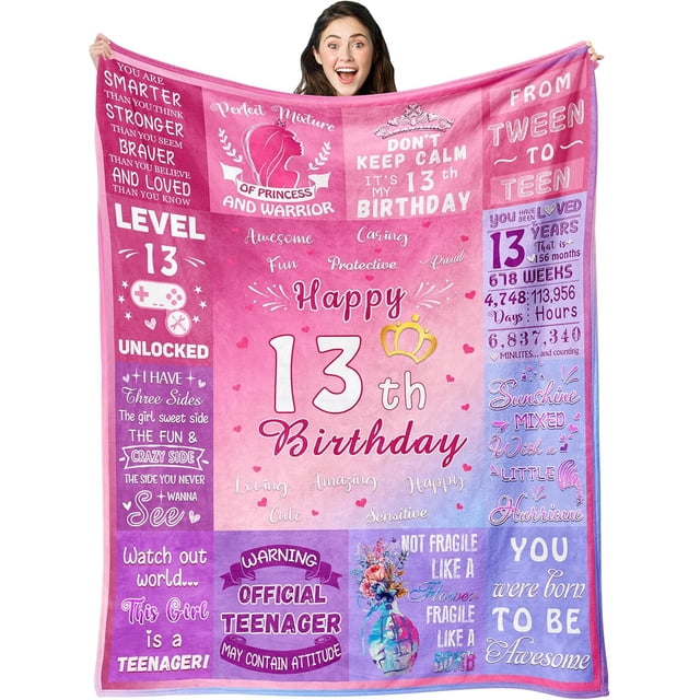 LHSHID 13 Year Old Boy Gift Ideas Gifts for 13 Year Old Boy Blanket 13th Birthday Gifts for Boys 13th Birthday Decorations for Boy Girls Teen Throw Blanket 30"x40"