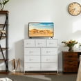thumbnail image 4 of JOINSUN 9 Drawer Dresser, Fabric Storage Tower with Sturdy Steel Frame Wood Top for Bedroom, White, 4 of 7