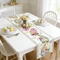thumbnail image 2 of Yhmxh Easter Table Runner Flower Retro 13x36 Inch, Watercolor Easter Eggs Flower Pattern Table Runner, Easter Bunny Table Runner for Holiday Celebration, Kitchen, Party, Dinning Decorations, 2 of 7