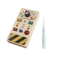 thumbnail image 1 of Interruptor de luces Tablero ocupado Montessori Juguetes Habilidad motora fina Juguetes de viaje Desarrollo Panel de control de madera para niños de 3 Baoblaze tablero ocupado, 1 of 8