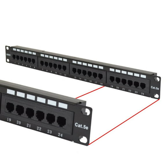 Cat5e UTP 24 Port Network LAN Patch Panel 1U 110 with cable management