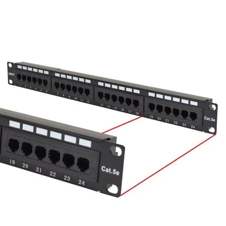 Cat5e UTP 24 Port Network LAN Patch Panel 1U 110 with cable management price history on PriceWatchPro