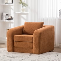 Jopat Modular Folding Sofa Chair,Convertible Floor Couch with Armrest & Backrest, Sleeper Lounge Accent Chair for Apartment Living Room Bedroom Dorm,Orange