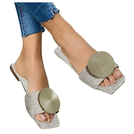 

Sngxgn Womens Slide Sandals Cork Footbed，2 Straps Adjustable Buckle Slip on Sandals with Comfort Arch SupportRainbow Sandals Khaki 9.5
