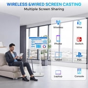 32-Inch Portable TV with Touch Screen ,8GB RAM + 128GB Storage, 1080P Full HD Portable Monitor with Built-in 8-Hour Battery, Android 15 OS, Rolling TV on Wheels, Remote Control