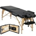 thumbnail image 2 of Yaheetech Lit de Massage Portable et Ajustable avec Appuie-Tête et Accoudoirs, Noir, 2 of 7