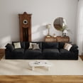 thumbnail image 4 of The Magic Home 157" Sofa Couch, Cloud Modular Sectional Sofa, Modern Linen Deep Comfy Couches for Living Room, Apartment, Office, Washable Replaceable Covers, 4 Seater Black Couch, 4 of 14