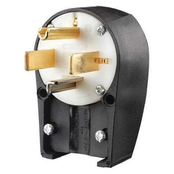 Bryant Blade Plug,Black/White,125/250VAC 9432ANPB