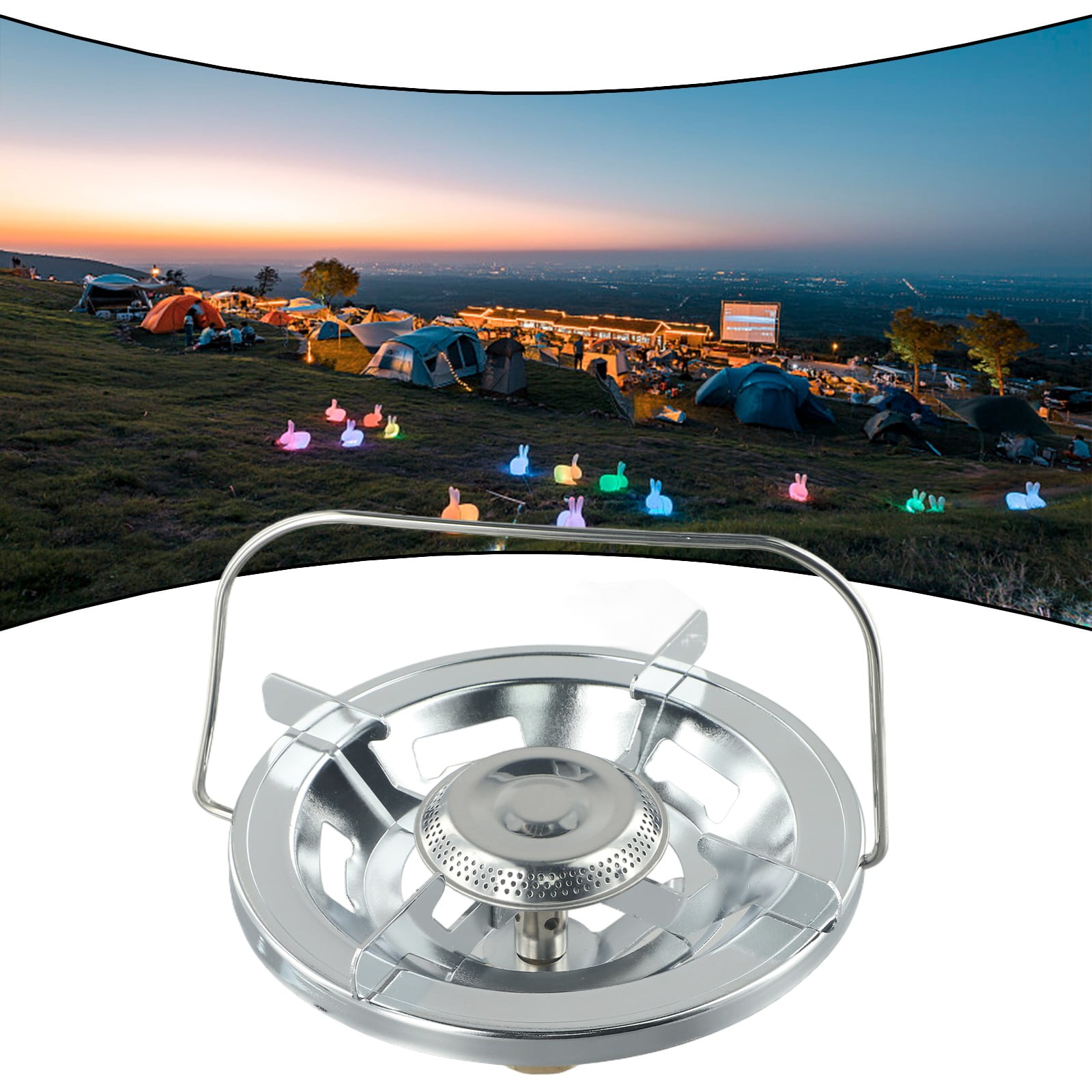 Outdoor Liquefied Gas Burner Cooker Top Camping Stove Furnace Head with Handle