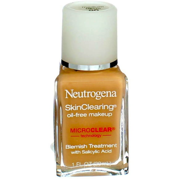 Neutrogena SkinClearing Oil-Free Makeup, Medium Beige [80] 1 oz (Pack of 3)