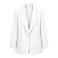 thumbnail image 7 of Women's Casual Lapel Blazer Long Sleeve Single Button Lightweight Work office Blazer Jacket with Pockets Spring Fall Daily Business Outfit White, 7 of 7