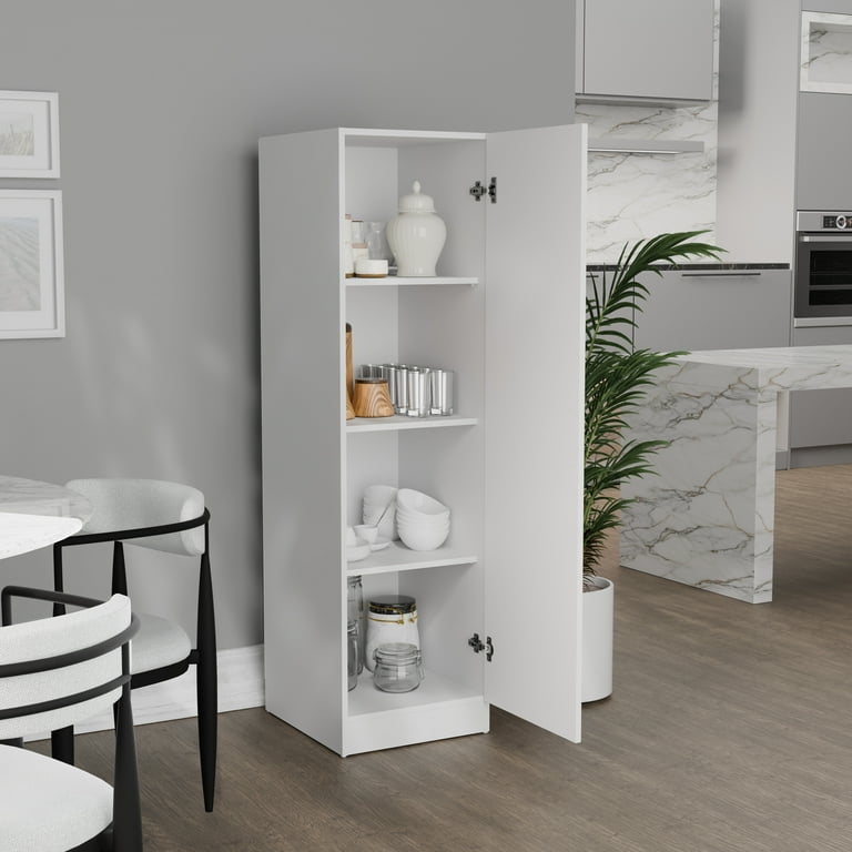 Kappesberg Stanford 1-Door Pantry Storage Cabinet – White