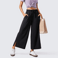 thumbnail image 7 of MLDRA Pants for Women Wide Leg Cropped Sweatpants High Waisted Lounge Yoga Pants with Pockets Baggy Casual Travel Work Everyday Comfort 2025 Fall Black, 7 of 7